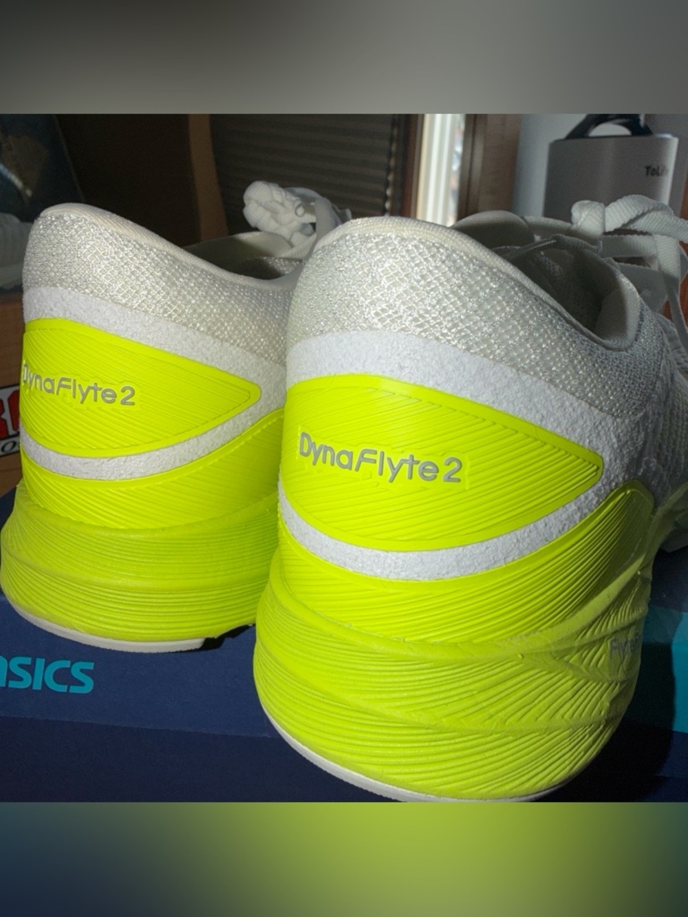 Asics DynaFlyte 2 White and Neon Yellow Women's Sneakers